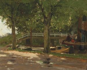 Footbridge Over A Dutch Canal