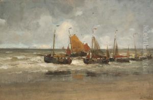 Dutch Fishing Boats by Charles Paul Gruppe