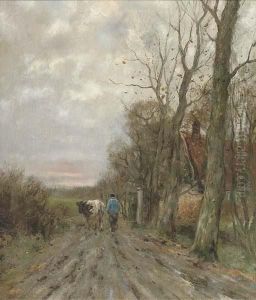 Along A Country Track At Sunset by Charles Paul Gruppe