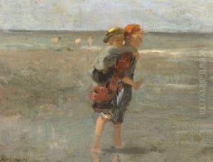 Jantze And Her Brother by Charles Paul Gruppe