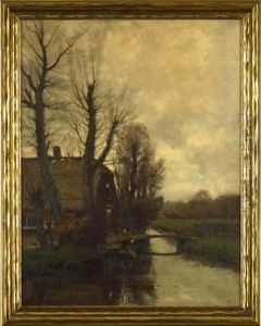 Canal At Voorburg, Holland by Charles Paul Gruppe