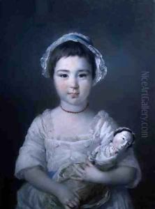 A Portrait of Lady Ann Fitzpatrick Holding a Doll by Francis Cotes