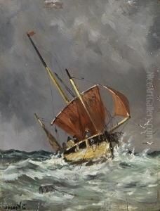 Segelboot Auf Sturmischer
See. by Willem Jun Gruyter