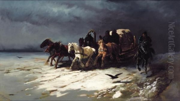Wagon In Snow - view 1