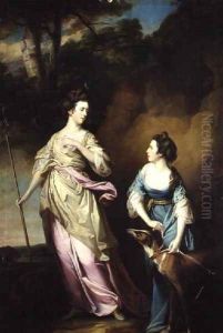 The Hon. Lady Stanhope and the Countess of Effingham as Diana and her Companion, 1765 by Francis Cotes