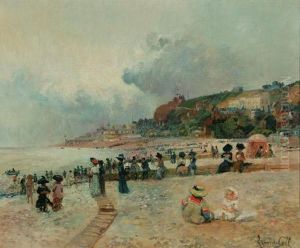 Beach At Saint-adresse by Laurent Gsell