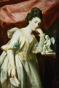 Portrait of a Lady with a Statuette of Cupid by Francis Cotes