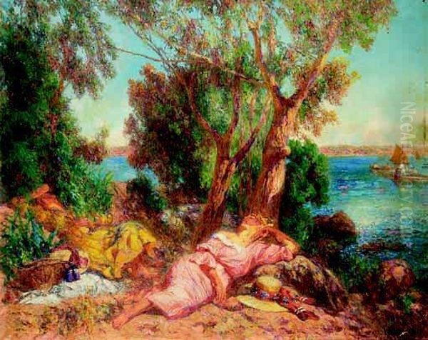 Femmes Alanguies Dans Un Paysage Mediterraneen - view 1