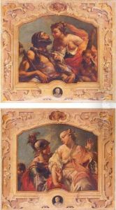 Hercules And Omphale; Paris And Helen Of Troy by Jacopo Guarana