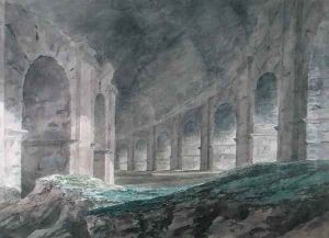 Interior of the Lower Ambulatory of the Colosseum, Rome, 1778 by John Robert Cozens