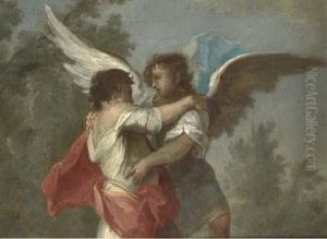Jacob Wrestling The Angel by Giovanni Antonio Guardi