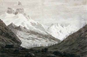 Between Chamonix and Martigny, 1776 by John Robert Cozens