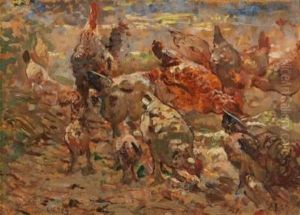 Galline Nel Pollaio by Giovanni Guarlotti