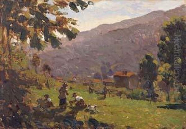 Paesaggio Montano Con Figure - view 1