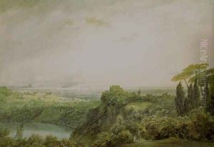Lake Nemi, Looking towards Genzano by John Robert Cozens