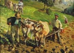 "l'aratura" Limone 1919 by Giovanni Guarlotti