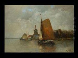 Fischerboot Vor Hollandischer by Rudolf Guba