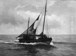 R. "fischerboot Auf Hoher See". Sign. Ol
Auf Karton. 61 X 80 Cm. Rahmen by Rudolf Guba