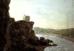View on the Tiber near Ponte Molle, three miles from Rome, 1780 by John Robert Cozens