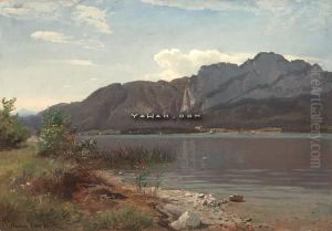 Landskap Fra Drachenwand Ved Mondsee by Hans Fredrik Gude