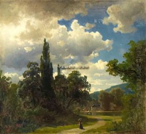 En Tur I Parken by Hans Fredrik Gude