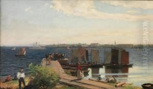 Fiskebrygge Sett Fra Solvkronen, Horten 1899 1899 Fiskebrygge Sett Fra Solvkronen, Horten 1899 1899