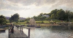 Fisking Ved Solvkronen (fishing At Solvkronen) by Hans Fredrik Gude