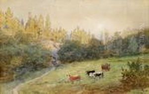 Budeie Med Kyr 1899 by Hans Fredrik Gude