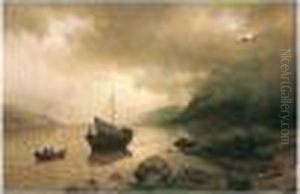 Bater Af Sognefjord (boats On The Sognefjord) by Hans Fredrik Gude