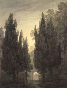 In the Gardens of the Villa Pamphili by John Robert Cozens