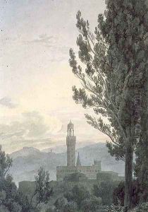 The Palazzo Vecchio from the Boboli Gardens, Florence by John Robert Cozens