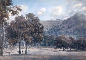 Il Parco da Degle' Astroni - The Wooded Crater Bottom with Hunt in Progress, 1783 by John Robert Cozens