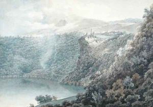 The Lake and Town of Nemi, 1778 by John Robert Cozens