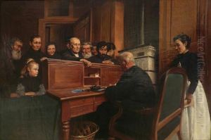 Unedistribution De Secours Dans Un Bureau De Bienfaisance by Ferdinand Joseph Gueldry