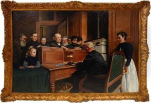 Une Distribution De Secours Dans Le Bureau De Bienfaisance, Iveme Arrondissement by Ferdinand Joseph Gueldry