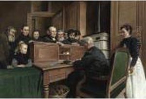 Distribution Of Aid At The Board Of Charity by Ferdinand Joseph Gueldry
