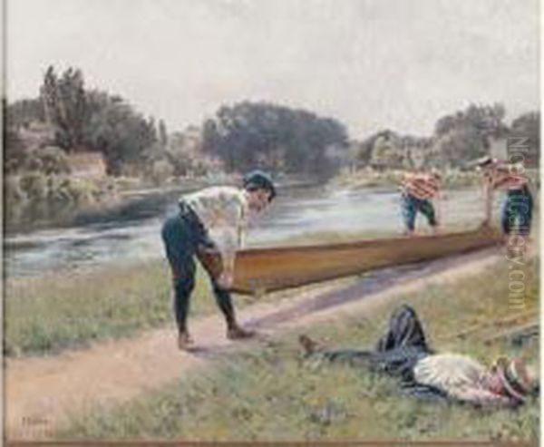 La Preparation De L'aviron, Circa 1890 - view 1