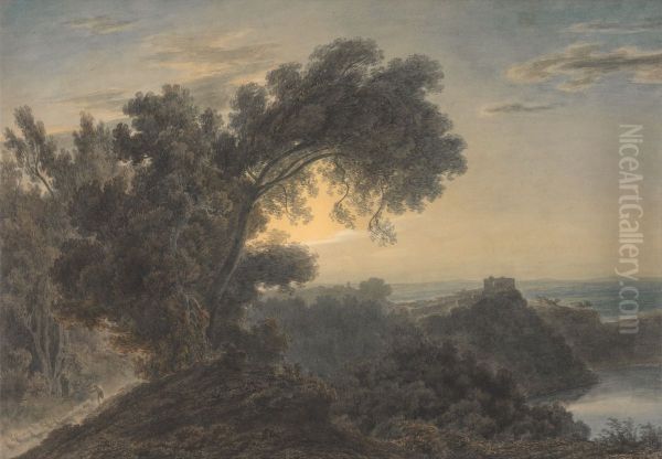 The Lake of Albano and Castle Gandolfo - view 1