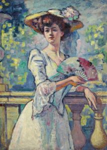Femme A L'eventail by Charles Francois Prosper Guerin