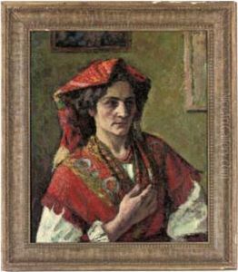 Buste D'italienne Au Chale by Charles Francois Prosper Guerin