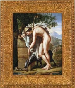 Un Pastore Che Medita Presso Un Sepolcro - 'culex" - La Zanzara by Baron Pierre-Narcisse Guerin