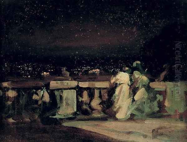 Watching the Fireworks, St. Cloud (on the Terrace) c.1893 - view 1