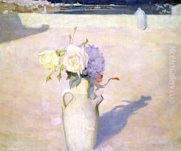 Flowers in a Vase against a background of Mustapha, Algiers, 1891 - view 1