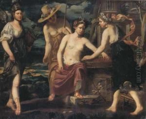 Vertumnus Offering Fruits To Pomona by Giovanni Francesco Guerrieri