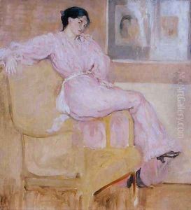 Mrs Conder in Pink by Charles Edward Conder