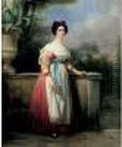 Portrait De Vittoria Caldoni by Charlemagne Oscar Guet