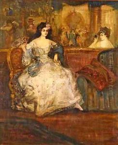 Femme Dans Une Loge Au Theatre by Charles Edward Conder