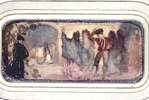 A Spanish Scene Figures and Buildings by Charles Edward Conder