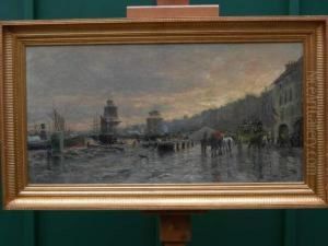 Port Anime En Ville by Alexandre-Gaston Guignard