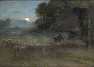 Le Retour Du Troupeau by Alexandre-Gaston Guignard